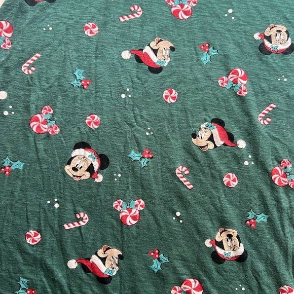 Disney Christmas Mickey Mouse Candy Cane Girls Green Nightgown - Picture 2 of 3